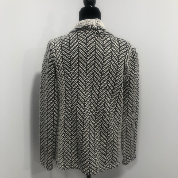 BB Dakota Black & White Open Front Cardigan - Picture 7 of 10